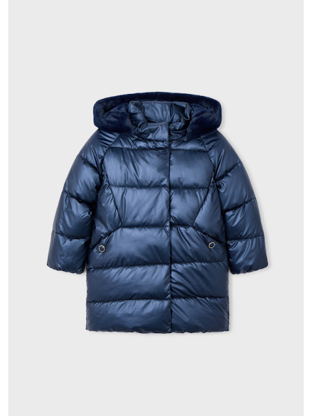 MAYORAL KURTKA  ZIMOWA PŁASZCZ Z KAPTUREM DLA DZIEWCZYNKI GRANAT 4447/62