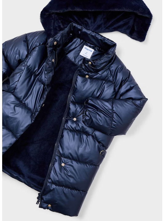 MAYORAL KURTKA  ZIMOWA PŁASZCZ Z KAPTUREM DLA DZIEWCZYNKI GRANAT 4447/62