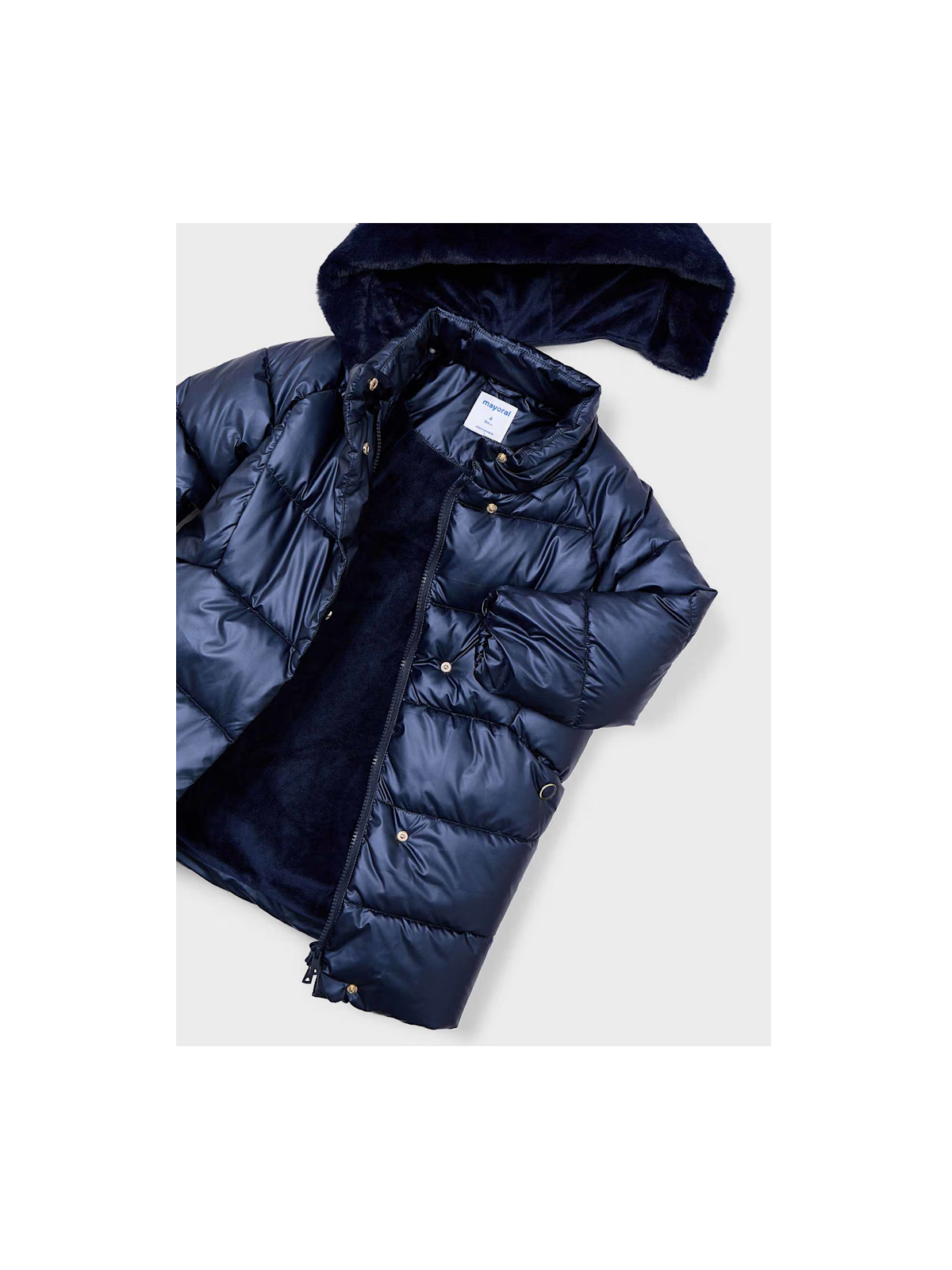 MAYORAL KURTKA  ZIMOWA PŁASZCZ Z KAPTUREM DLA DZIEWCZYNKI GRANAT 4447/62