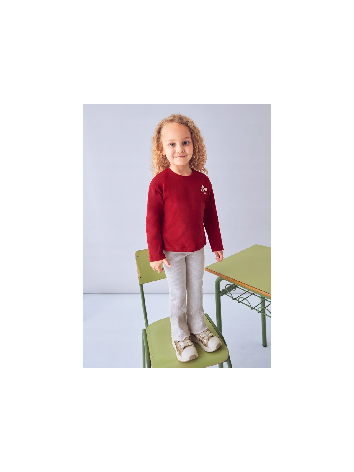 MAYORAL KOSZULKA BLUZKA  NA DŁUGI RĘKAW DLA DZIEWCZYNKI CZERWONA 4005/55