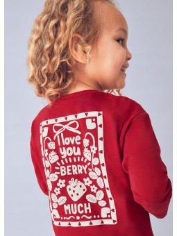 MAYORAL KOSZULKA BLUZKA  NA DŁUGI RĘKAW DLA DZIEWCZYNKI CZERWONA 4005/55