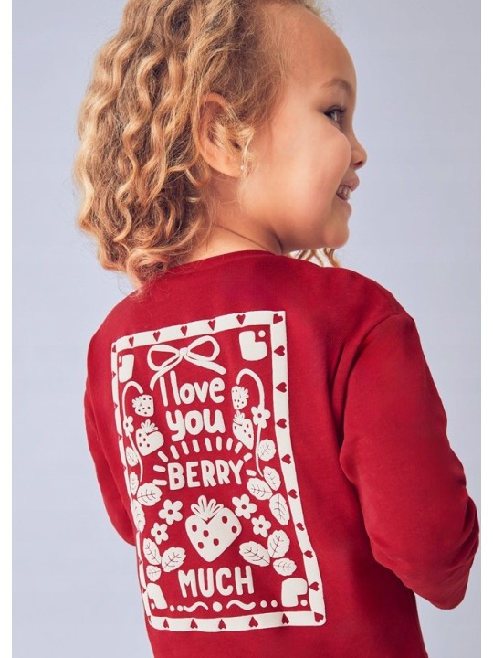 MAYORAL KOSZULKA BLUZKA  NA DŁUGI RĘKAW DLA DZIEWCZYNKI CZERWONA 4005/55