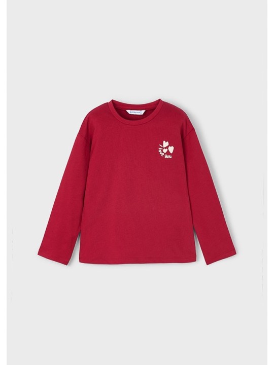 MAYORAL KOSZULKA BLUZKA  NA DŁUGI RĘKAW DLA DZIEWCZYNKI CZERWONA 4005/55