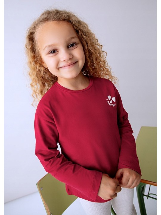 MAYORAL KOSZULKA BLUZKA  NA DŁUGI RĘKAW DLA DZIEWCZYNKI CZERWONA 4005/55