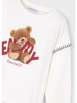 MAYORAL BLUZKA KOSZULKA NA DŁUGI RĘKAW DLA DZIEWCZYNKI BIAŁA  MIŚ 4012/11