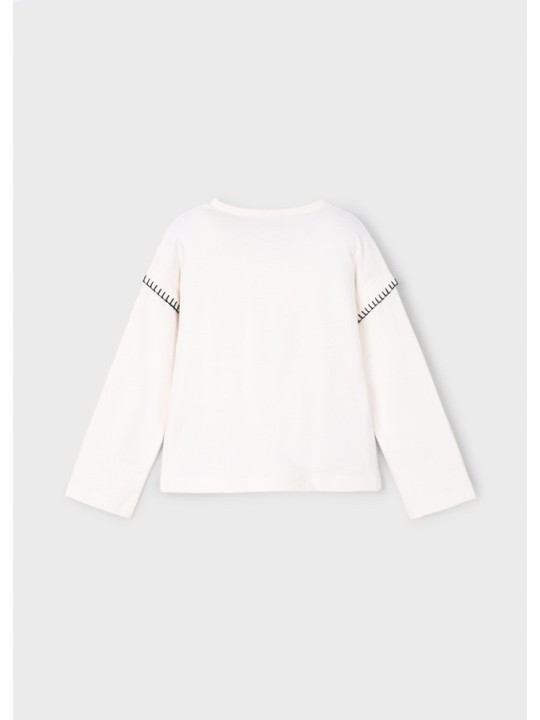 MAYORAL BLUZKA KOSZULKA NA DŁUGI RĘKAW DLA DZIEWCZYNKI BIAŁA  MIŚ 4012/11