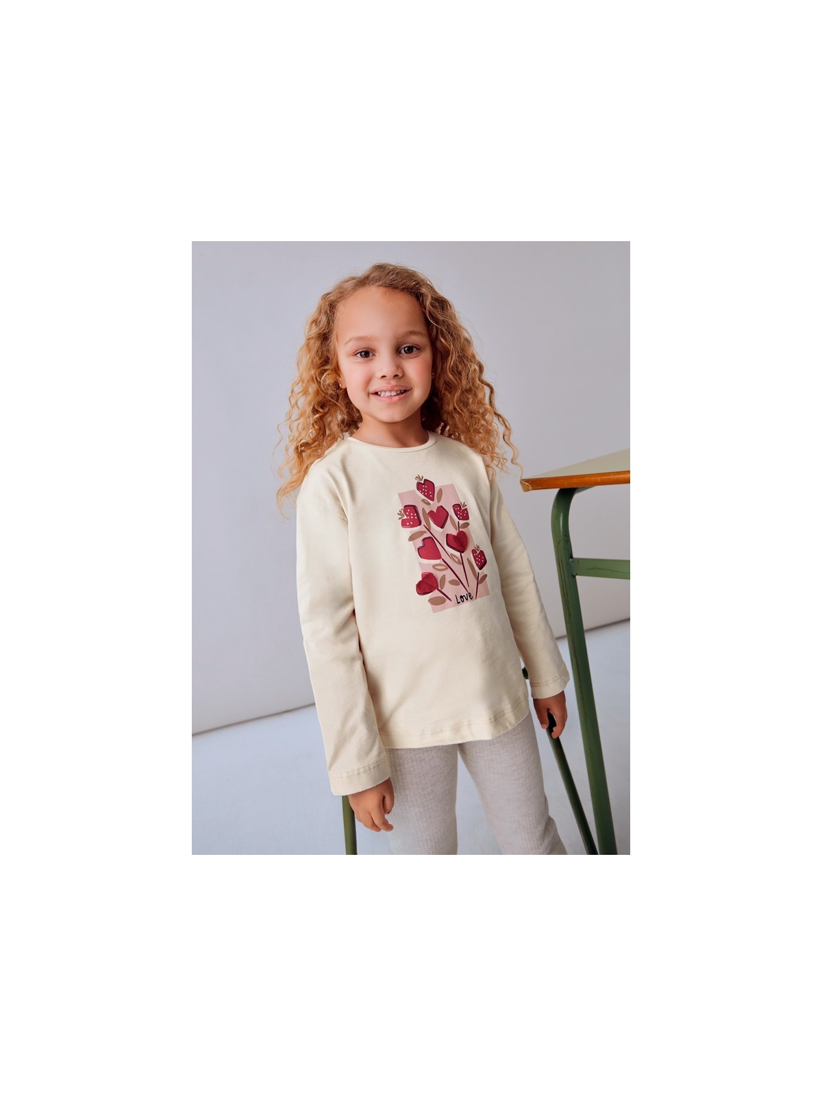 MAYORAL BLUZKA KOSZULKA NA DŁUGI RĘKAW DLA DZIEWCZYNKI  BEŻ 4005/54