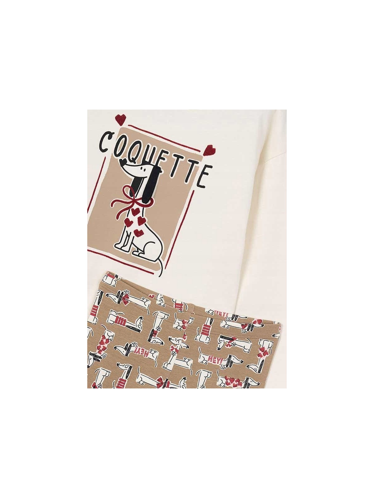 MAYORAL KOMPLET BLUZKA DŁUGI RĘKAW  KREM  SPODNIE LEGINSY PIESKI 4719/22