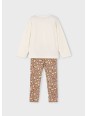 MAYORAL KOMPLET BLUZKA DŁUGI RĘKAW  KREM  SPODNIE LEGINSY PIESKI 4719/22