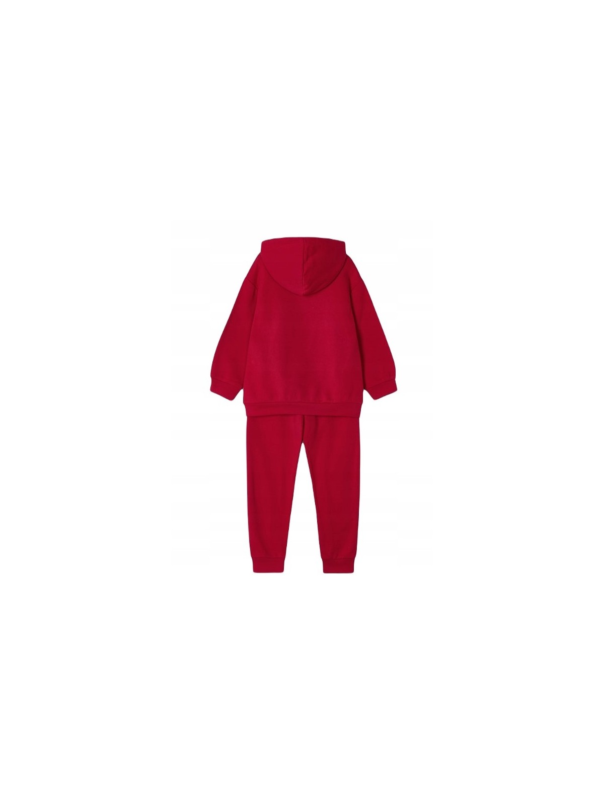 MAYORAL KOMPLET DRES  BLUZA DŁUGI RĘKAW  KOTEK SPODNIE GŁADKIE CZRWONE 4857/54