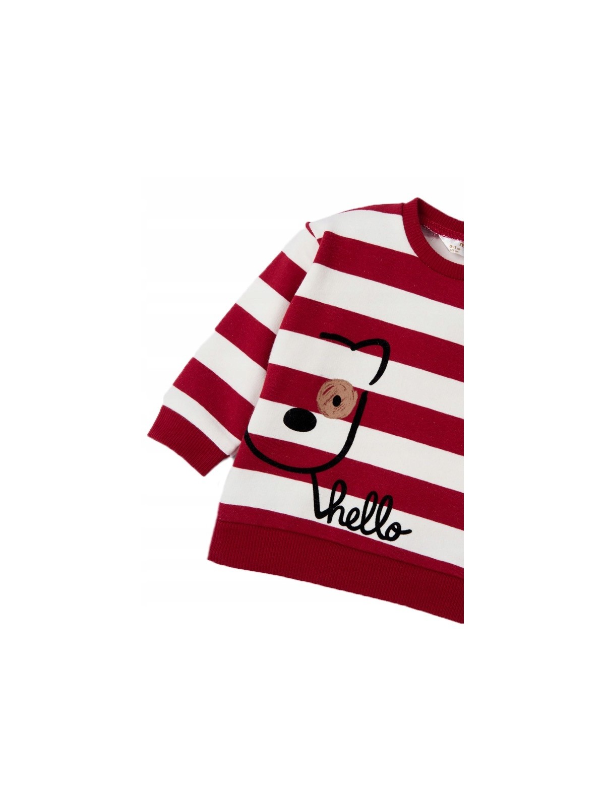 MAYORAL NEWBORN KOMPLET DRES  DLA CHŁOPCA BLUZA NA DŁUGI RĘKAW W  CZERWONE PASKI  SPODNIE GRANATOWE 2523