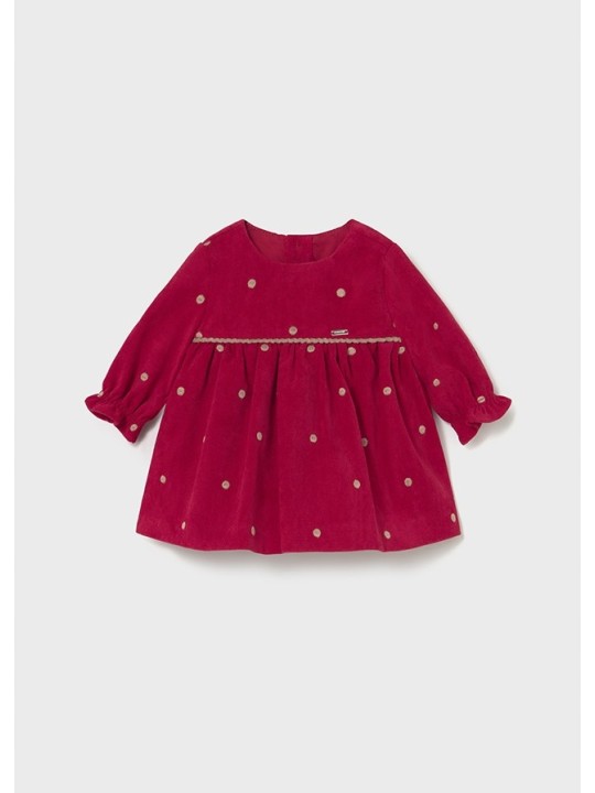 MAYORAL SUKIENKA NEWBORN  ŚWIĘTA CZERWONA W BEŻOWE GROSZKI 2820/1