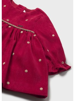 MAYORAL SUKIENKA NEWBORN  ŚWIĘTA CZERWONA W BEŻOWE GROSZKI 2820/1