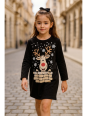 SUKIENKA TUNIKA  DLA DZIEWCZYNKI CZARNA Z RENIFEREM  TG