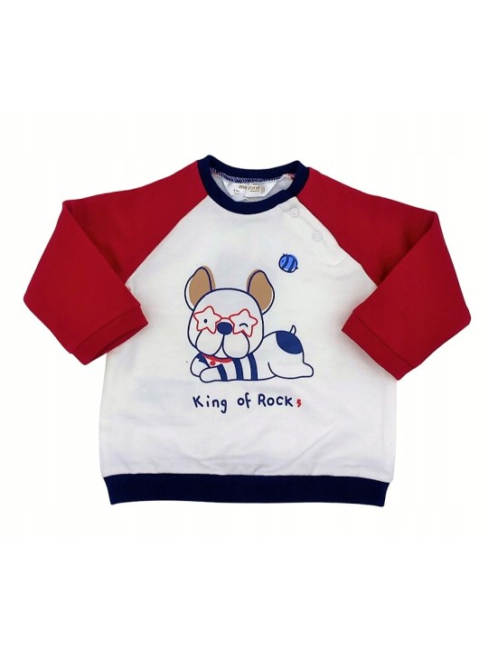 MAYORAL NEWBORN KOMPLET DRES DLA CHŁOPCA BLUZA Z PIESKIEM SPODNIE GRANATOWE 1681/87