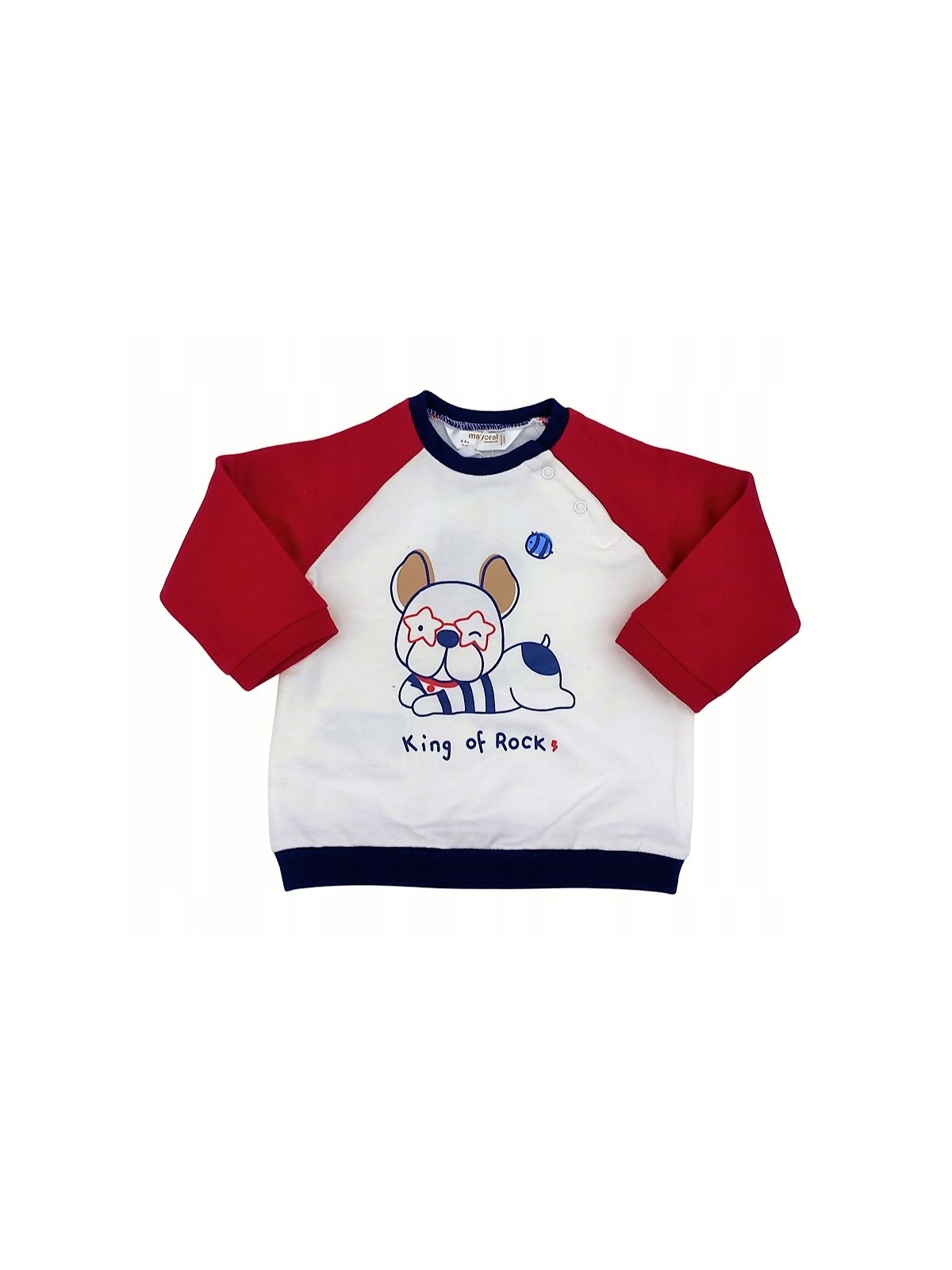 MAYORAL NEWBORN KOMPLET DRES DLA CHŁOPCA BLUZA Z PIESKIEM SPODNIE GRANATOWE 1681/87