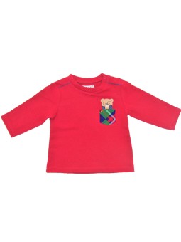 MAYORAL NEWBORN  KOSZULKA BLUZKA NA DŁUGI RĘKAW DLA CHŁOPCA  CZERWONA MIŚ 2034/81