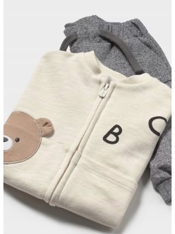 MAYORAL NEWBORN KOMPLET DLA CHŁOPCA BLUZA ROZPINANA KOSZULKA SPODNIE 1802/26