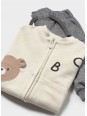 MAYORAL NEWBORN KOMPLET DLA CHŁOPCA BLUZA ROZPINANA KOSZULKA SPODNIE 1802/26
