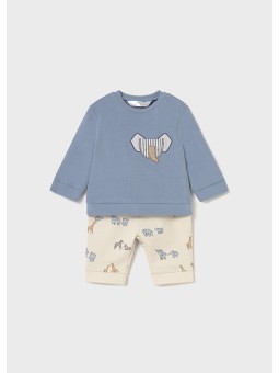 MAYORAL NEWBORN KOMPLET BLUZA I SPODNIE ZWIERZĄTKA 2621/20