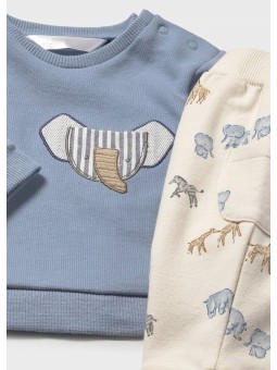 MAYORAL NEWBORN KOMPLET BLUZA I SPODNIE ZWIERZĄTKA 2621/20