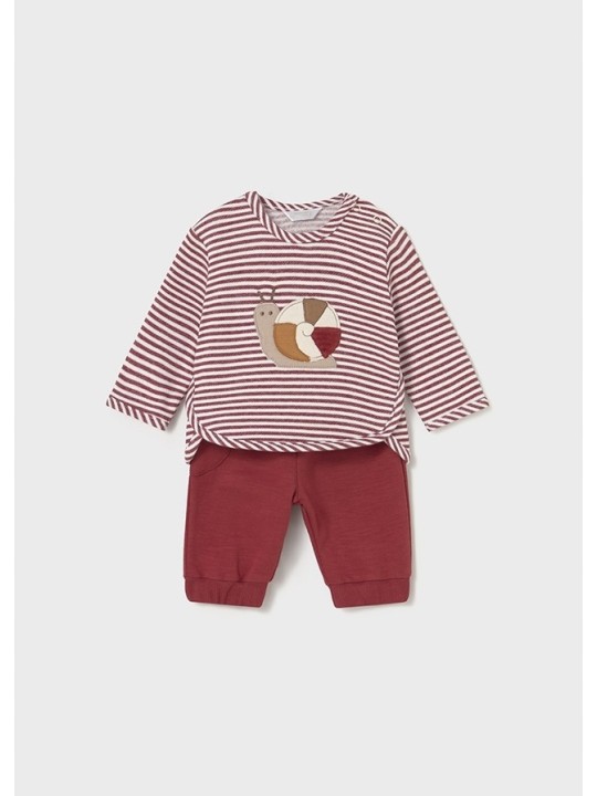 MAYORAL NEWBORN KOMPLET BLUZA ZE ŚLIMAKIEM SPODNIE GŁADKIE 2621/21