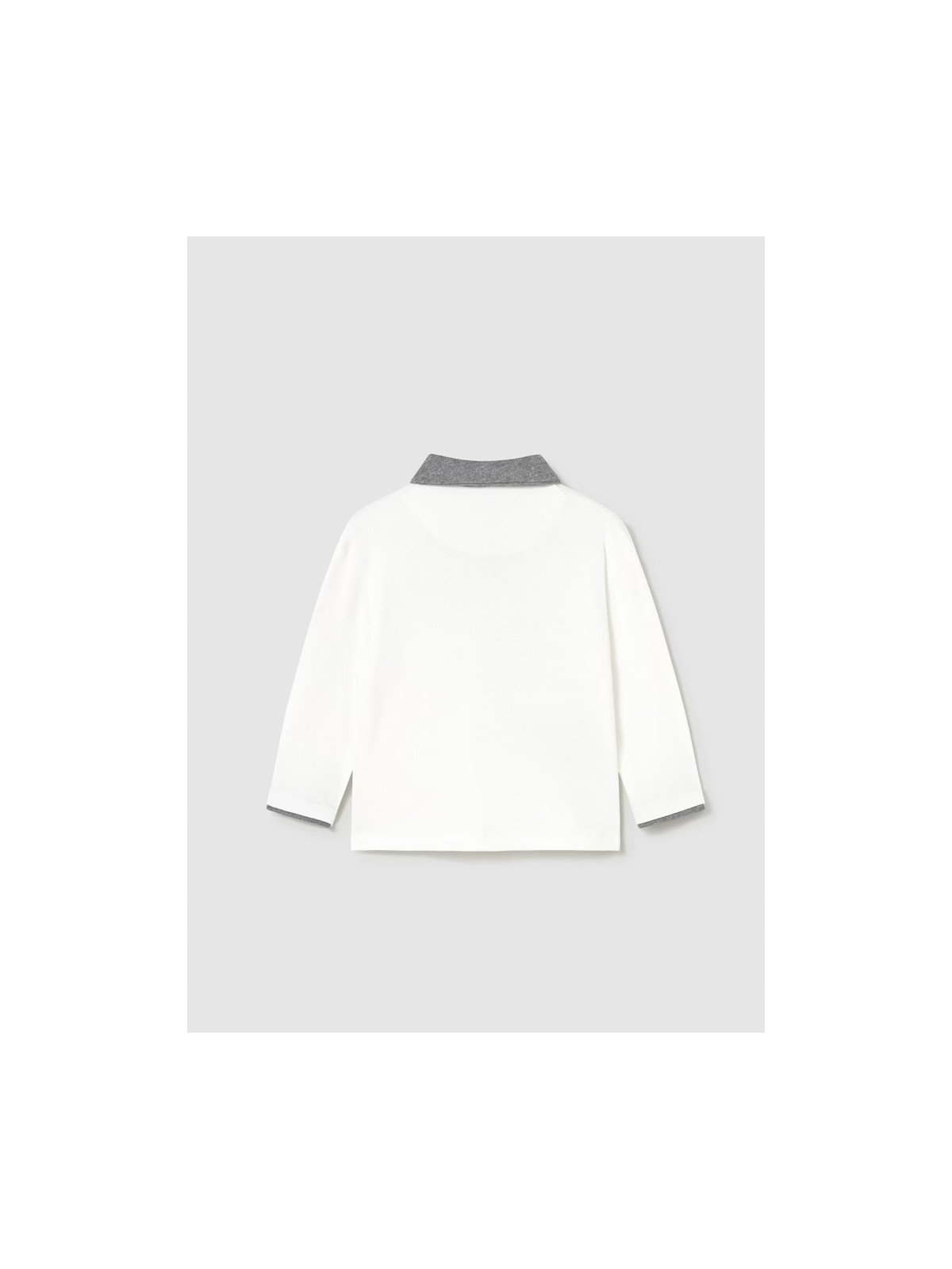 MAYORAL BABY KOSZULKA POLO DLA CHŁOPCA BIAŁA SZARY KOŁNIERZYK 2103