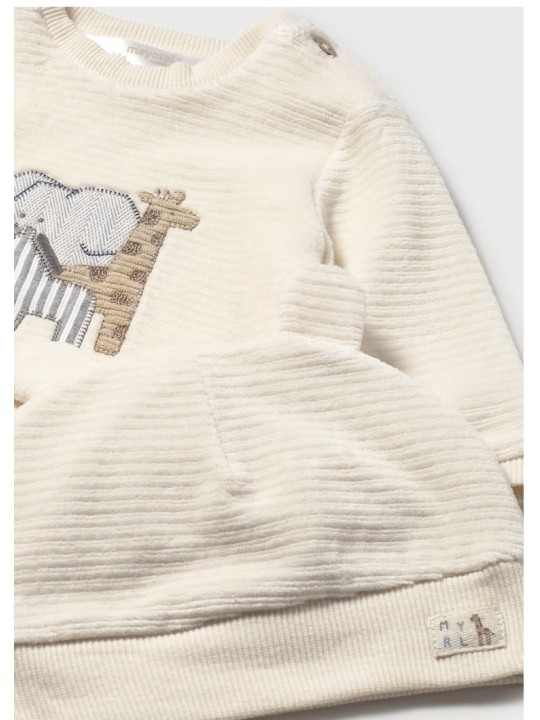 MAYORAL NEWBORN KOMPLET SZTRUKSOWY CZAPKA KREM 2624/1