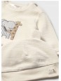 MAYORAL NEWBORN KOMPLET SZTRUKSOWY CZAPKA KREM 2624/1