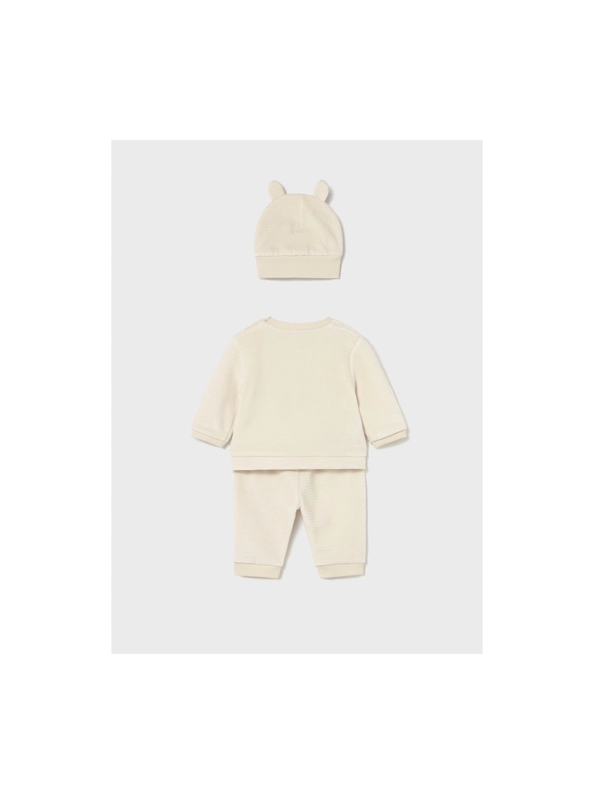 MAYORAL NEWBORN KOMPLET SZTRUKSOWY CZAPKA KREM 2624/1