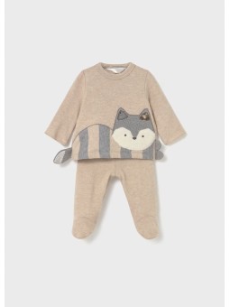 MAYORAL NEWBORN KOMPLET DZIANINOWY BEŻ LISEK 2558