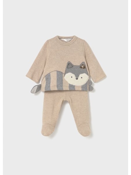 MAYORAL NEWBORN KOMPLET DZIANINOWY BEŻ LISEK 2558