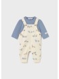 MAYORAL NEWBORN PAJAC  KOSZULKA OGRODNICZKI NIEBIESKI BEŻ 2618