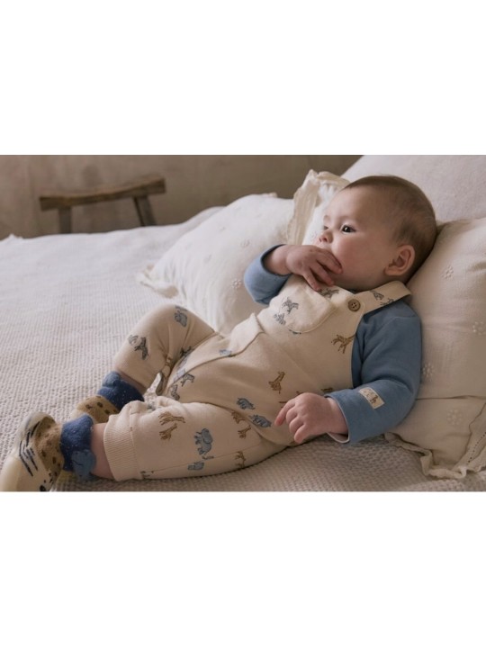 MAYORAL NEWBORN PAJAC  KOSZULKA OGRODNICZKI NIEBIESKI BEŻ 2618