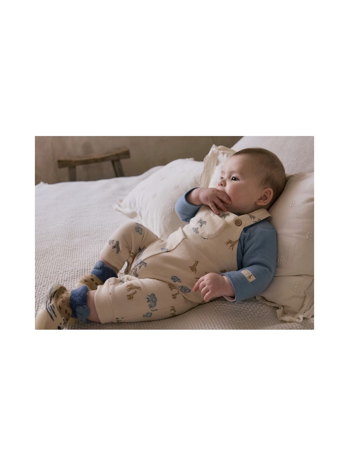 MAYORAL NEWBORN PAJAC  KOSZULKA OGRODNICZKI NIEBIESKI BEŻ 2618