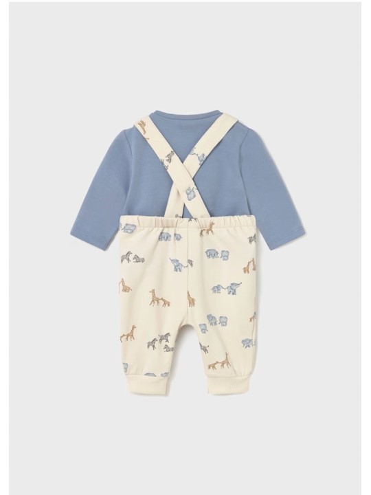 MAYORAL NEWBORN PAJAC  KOSZULKA OGRODNICZKI NIEBIESKI BEŻ 2618