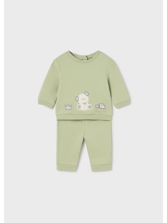 MAYORAL NEWBORN KOMPLET BLUZA Z MISIEM SPODNIE ZIELONE 2680/17