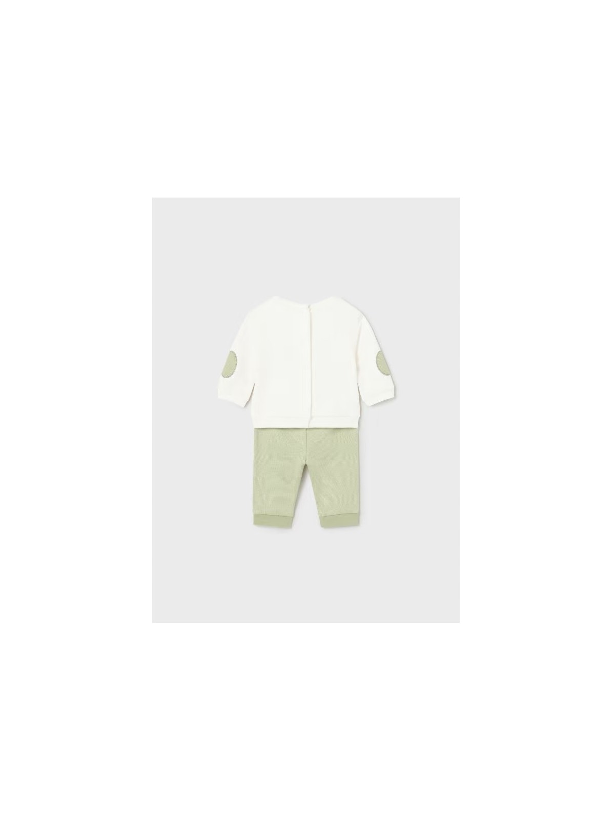 MAYORAL NEWBORN KOMPLET BLUZA KREM  Z MISIEM SPODNIE ZIELONE 2680/17