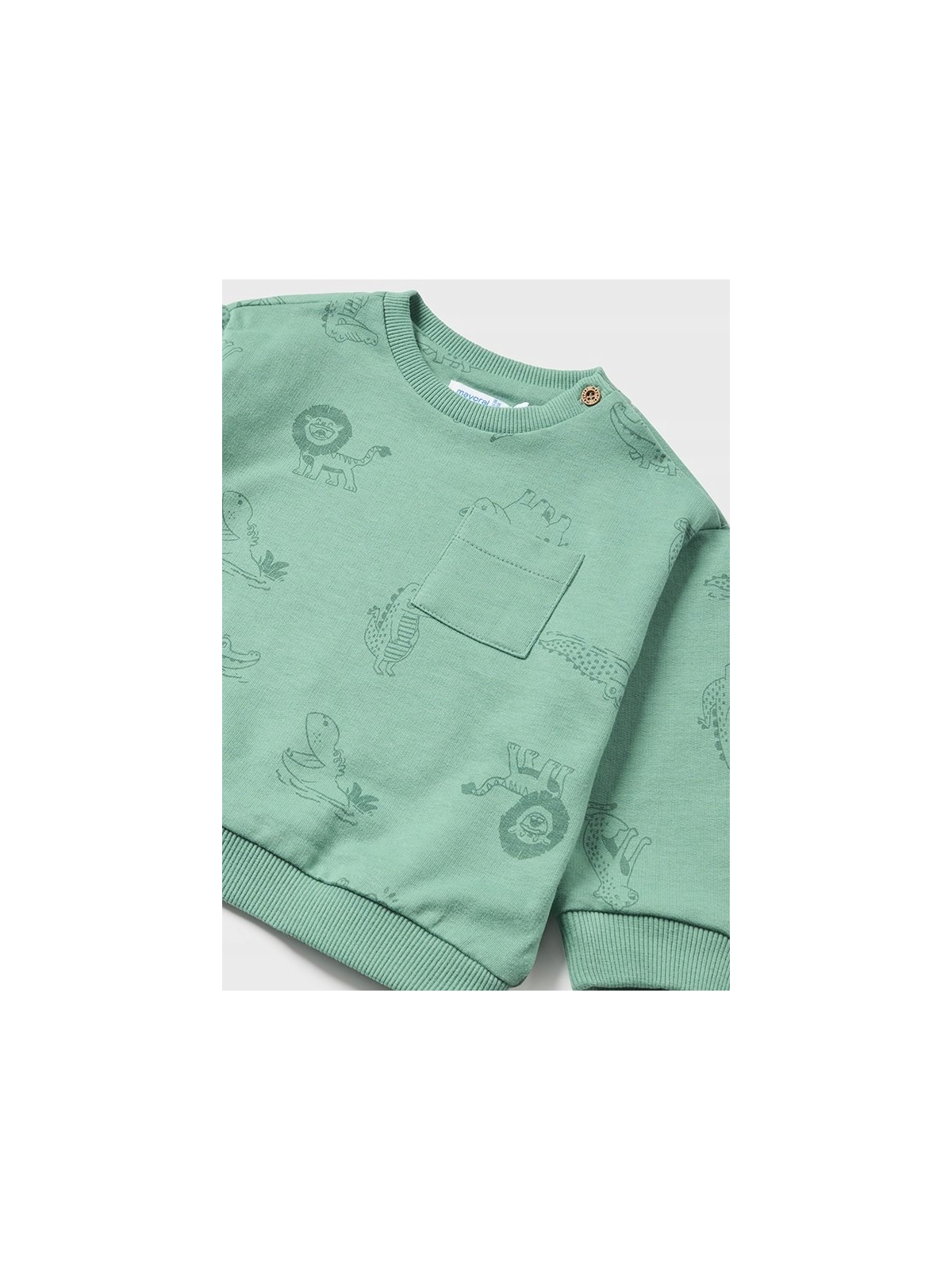 MAYORAL BABY BLUZA DLA CHŁOPCA ZWIERZĄTKA  ZIELONA  1441/52