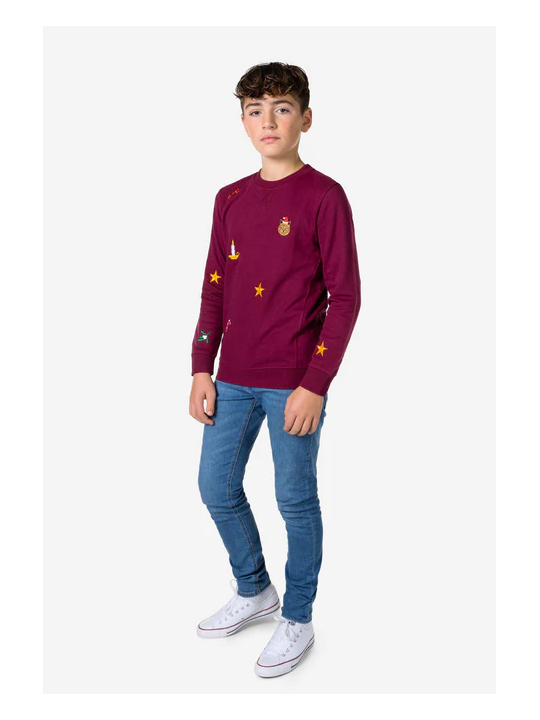 OPPOSUITS BLUZA ŚWIĘTA  DLA CHŁOPCA BORDO HAFTY ODST-1003-US