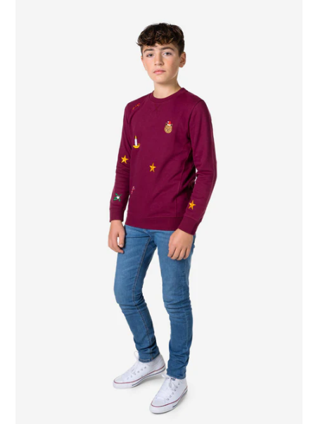 OPPOSUITS BLUZA ŚWIĘTA  DLA CHŁOPCA BORDO HAFTY ODST-1003-US