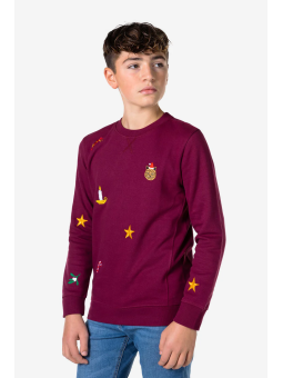 OPPOSUITS BLUZA ŚWIĘTA  DLA CHŁOPCA BORDO HAFTY ODST-1003-US