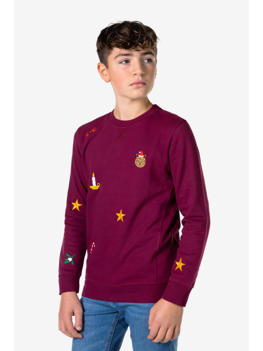 OPPOSUITS BLUZA ŚWIĘTA  DLA CHŁOPCA BORDO HAFTY ODST-1003-US