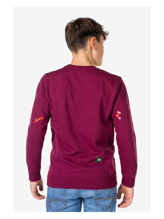 OPPOSUITS BLUZA ŚWIĘTA  DLA CHŁOPCA BORDO HAFTY ODST-1003-US