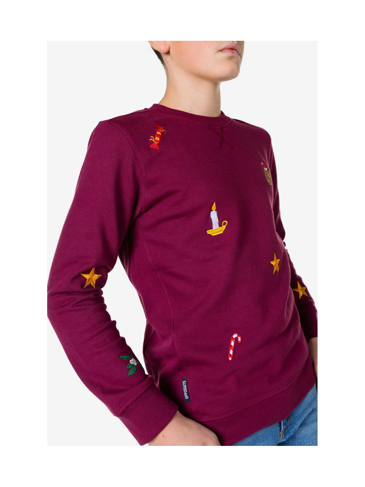 OPPOSUITS BLUZA ŚWIĘTA  DLA CHŁOPCA BORDO HAFTY ODST-1003-US