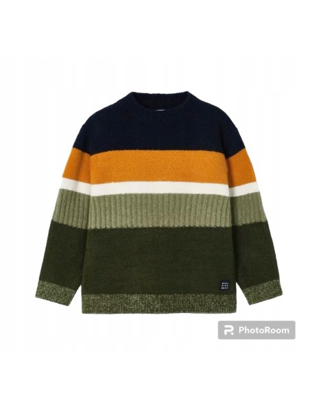 MAYORAL SWETER DLA CHŁOPCA  GRANAT ZIELEŃ POMARAŃCZ  SWETER001