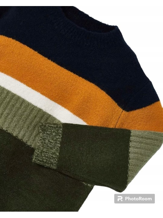 MAYORAL SWETER DLA CHŁOPCA  GRANAT ZIELEŃ POMARAŃCZ  SWETER001