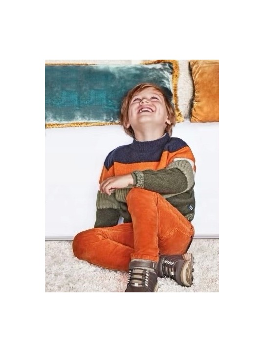 MAYORAL SWETER DLA CHŁOPCA  GRANAT ZIELEŃ POMARAŃCZ  SWETER001