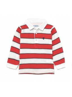 MAYORAL BABY KOSZULKA POLO DLA CHŁOPCA CZEROWNO BIAŁE PASKI 1112/31