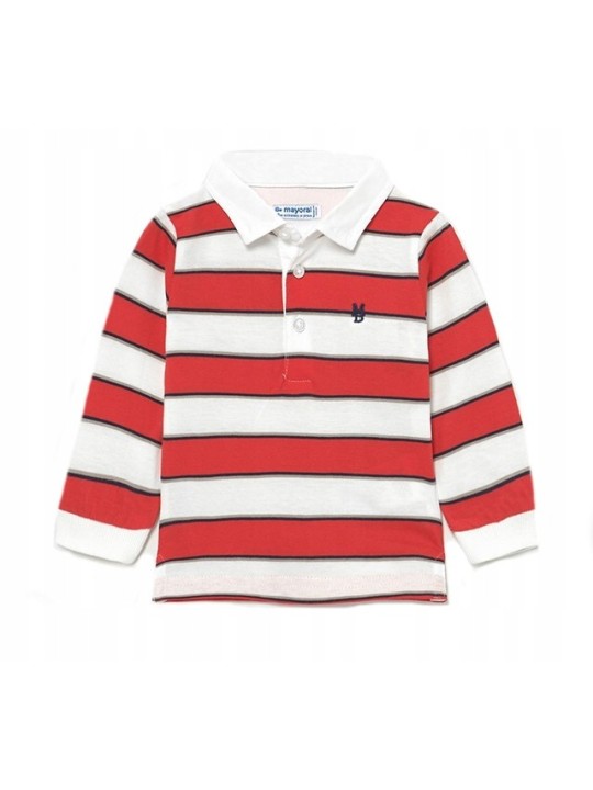 MAYORAL BABY KOSZULKA POLO DLA CHŁOPCA CZEROWNO BIAŁE PASKI 1112/31